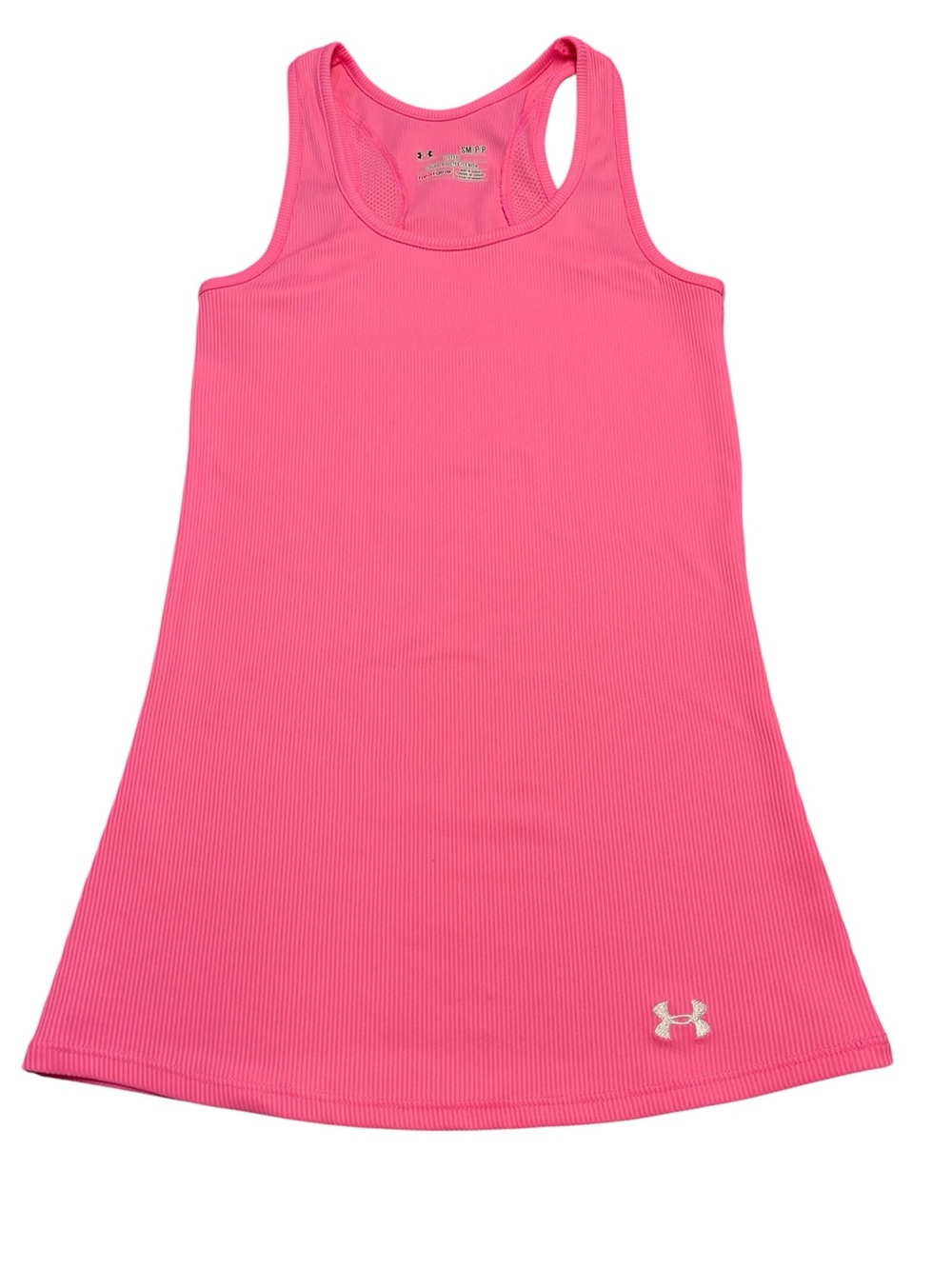 Under Armour Bright Pink Ribbed Racerback Tank Top Size Small - Picture 5 of 7